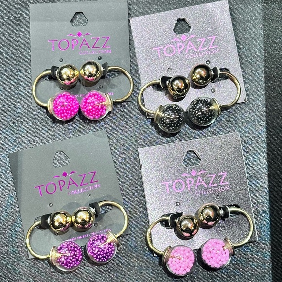 Mixed box of 50 pairs: Topazz Bobble Back Earrings - Picture 2 of 6